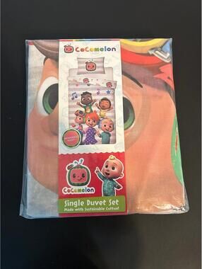 CoComelon Single Duvet Cover Set Kids Bedding Twin Cartoon Bedroom Set New